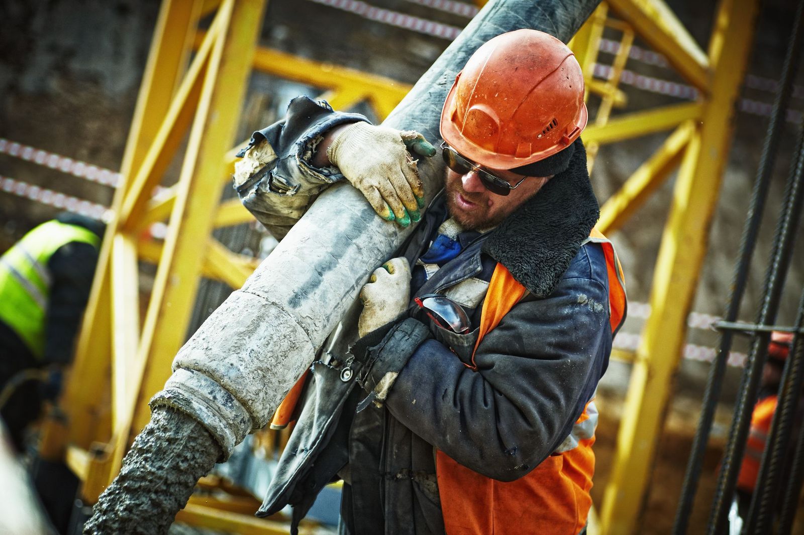 A builder on site during the structural stage of a project